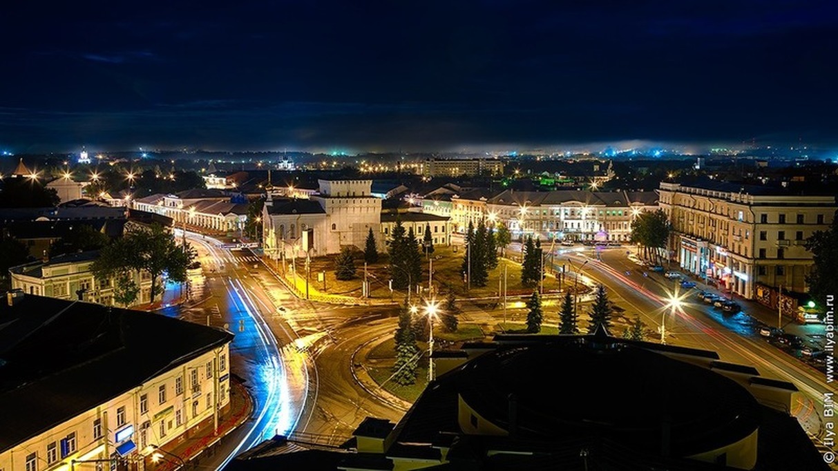 Ярославль центр города ночью
